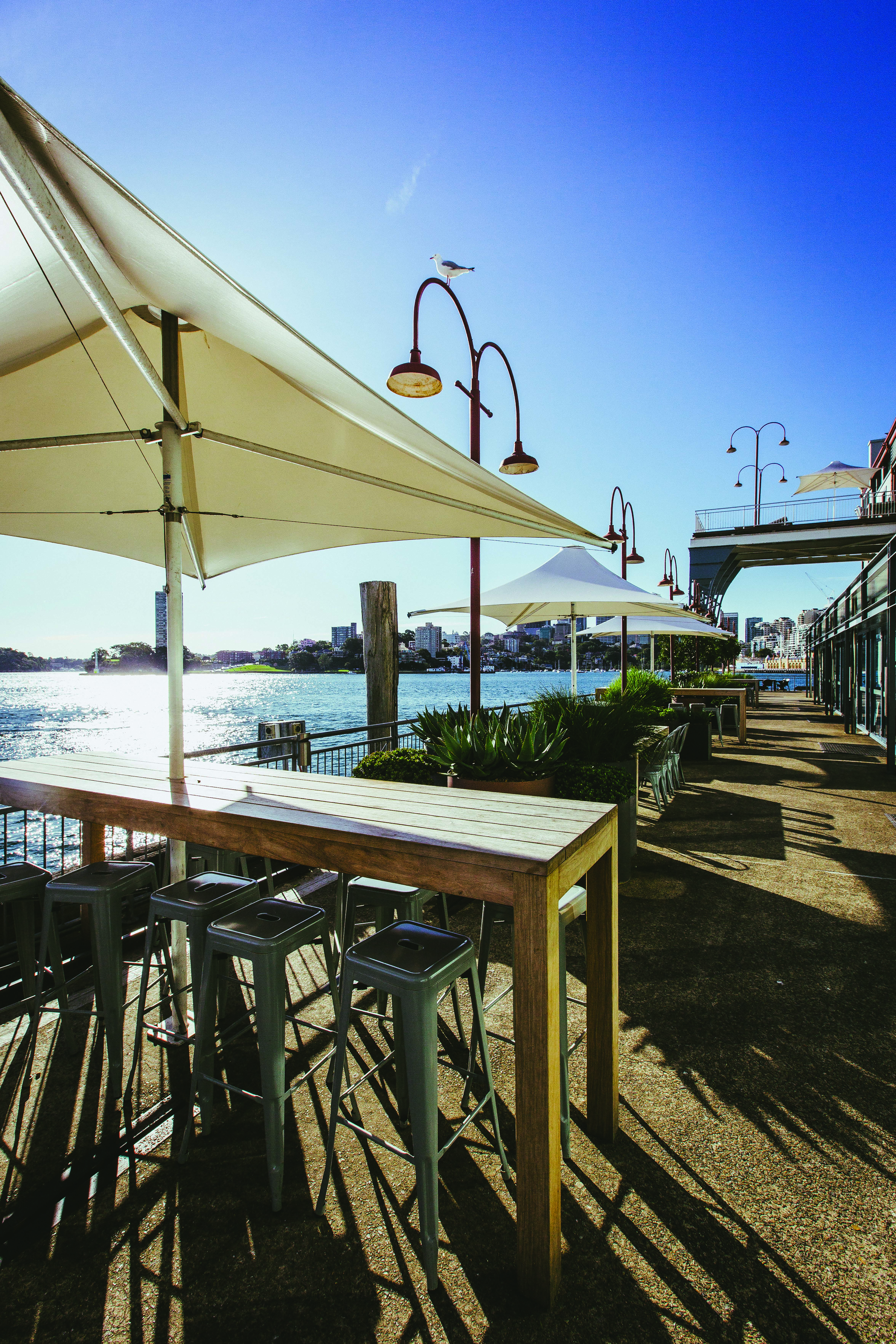 Pier One view of bay and pier from outside seating area 