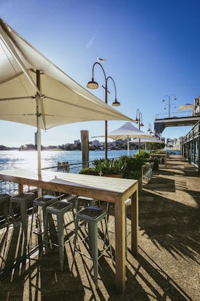 Pier One view of bay and pier from outside seating area 