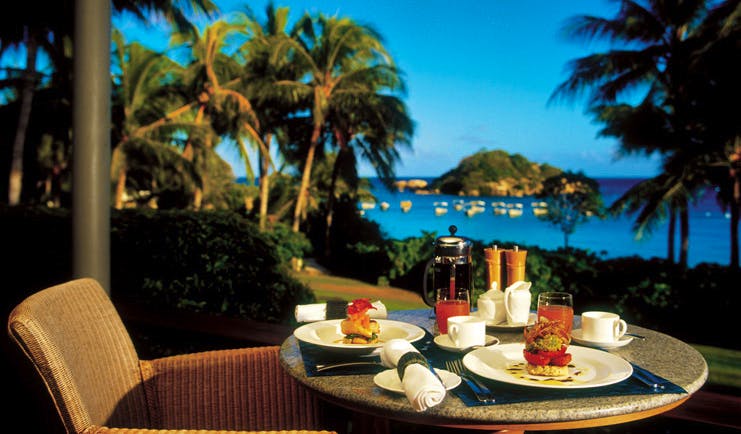 Lizard Island Queensland outdoor dining with sea view