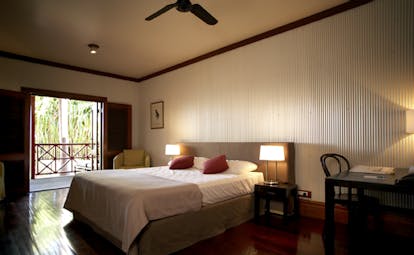 Port Douglas Peninsula Queensland studio bedroom with wood floors and balcony