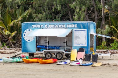 Surf and beach equipment for hire in Port Douglas, Queensland