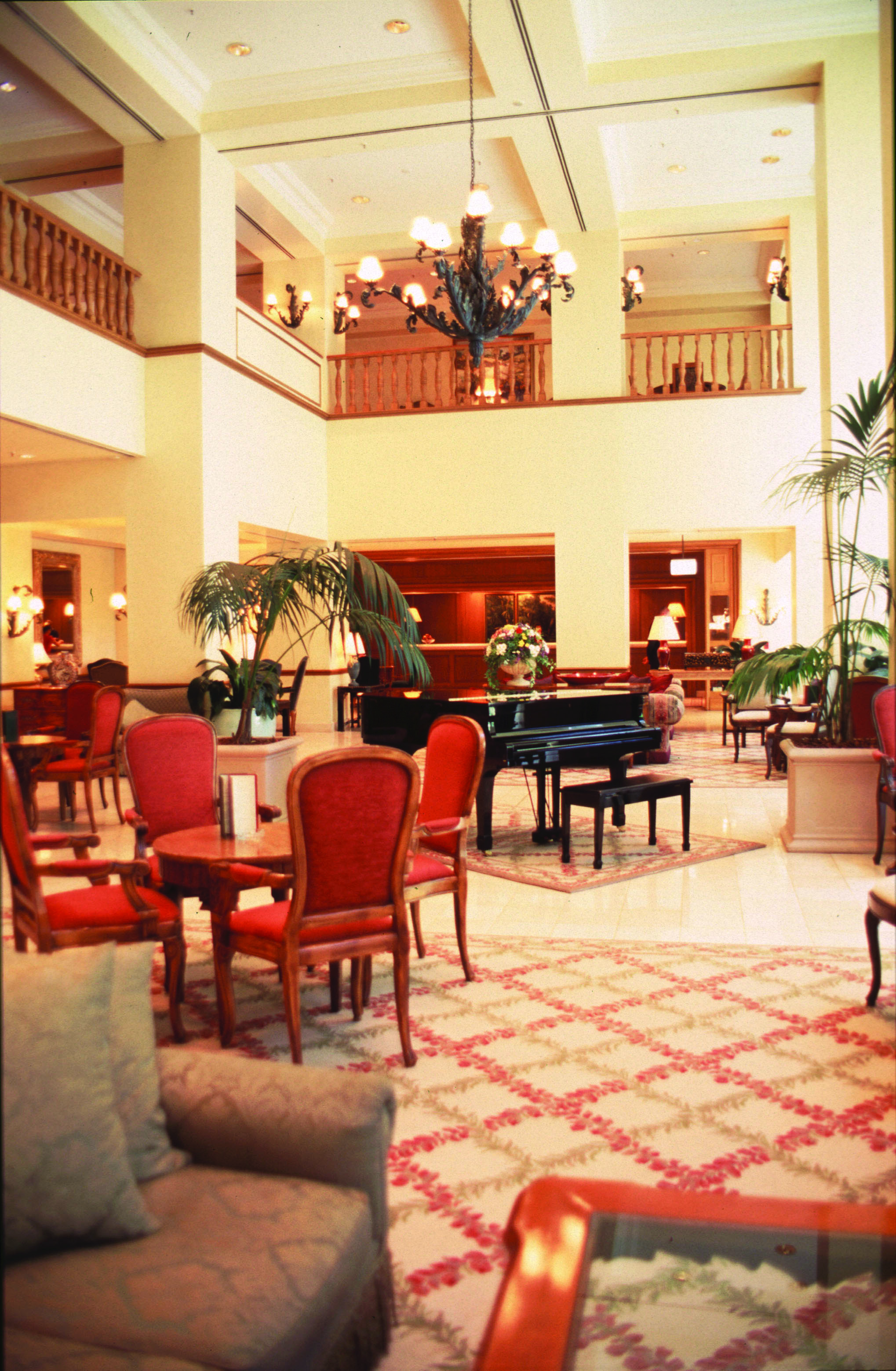 Stamford Plaza Brisbane Queensland lobby with seating area and grand piano