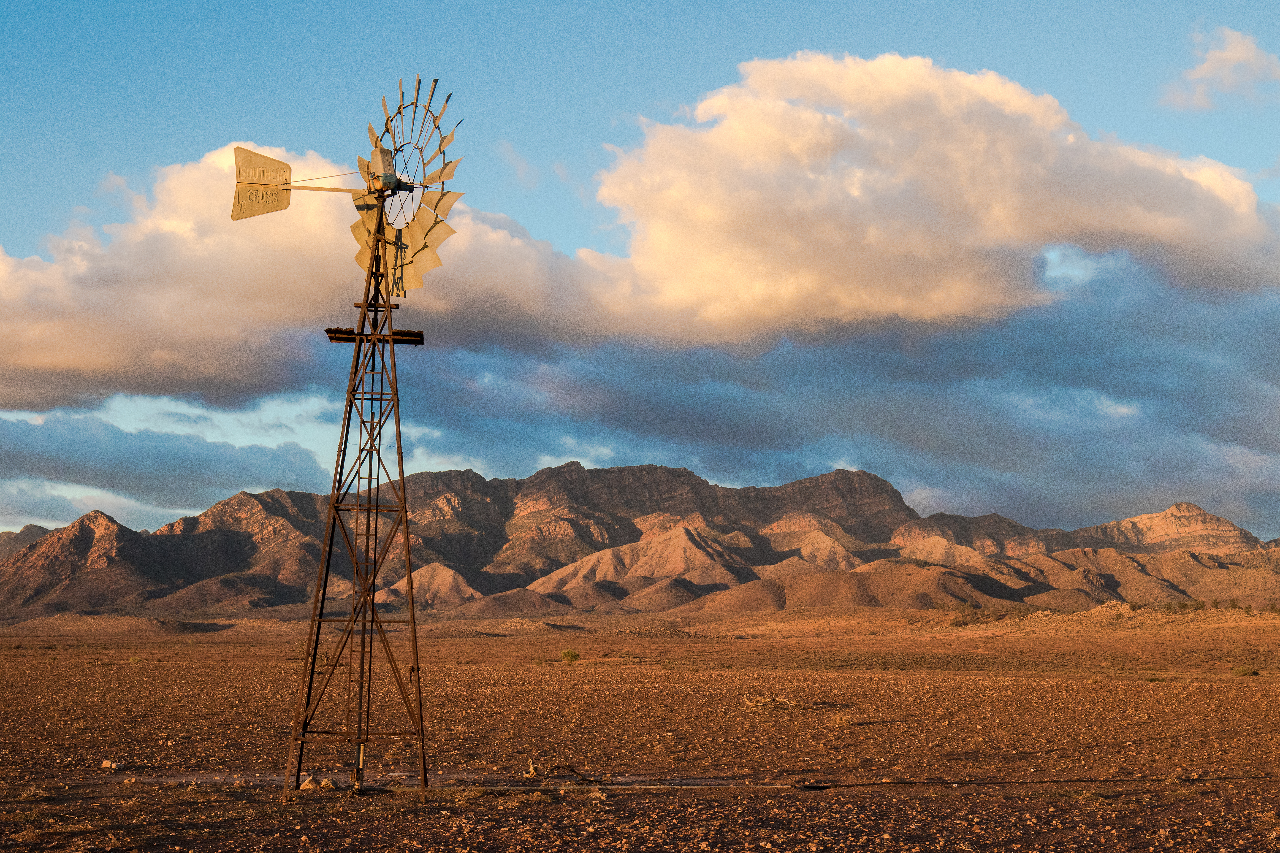 Flinders Ranges South Australia, rural landscape, mountain range in background