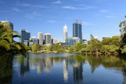 City skyline across the river of Perth, Australia
