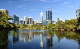 City skyline across the river of Perth, Australia
