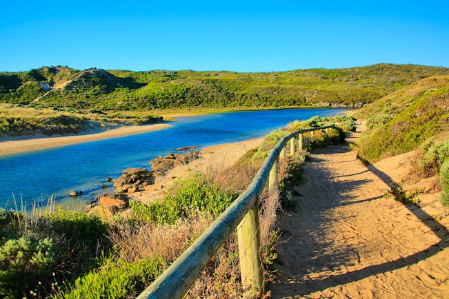 Delta of the Margaret River in Western Australia, river, rural landscape