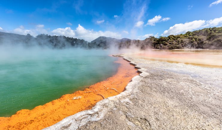 Waiotapu thermal spring on New Zealand's North Island, colourful champagne pool