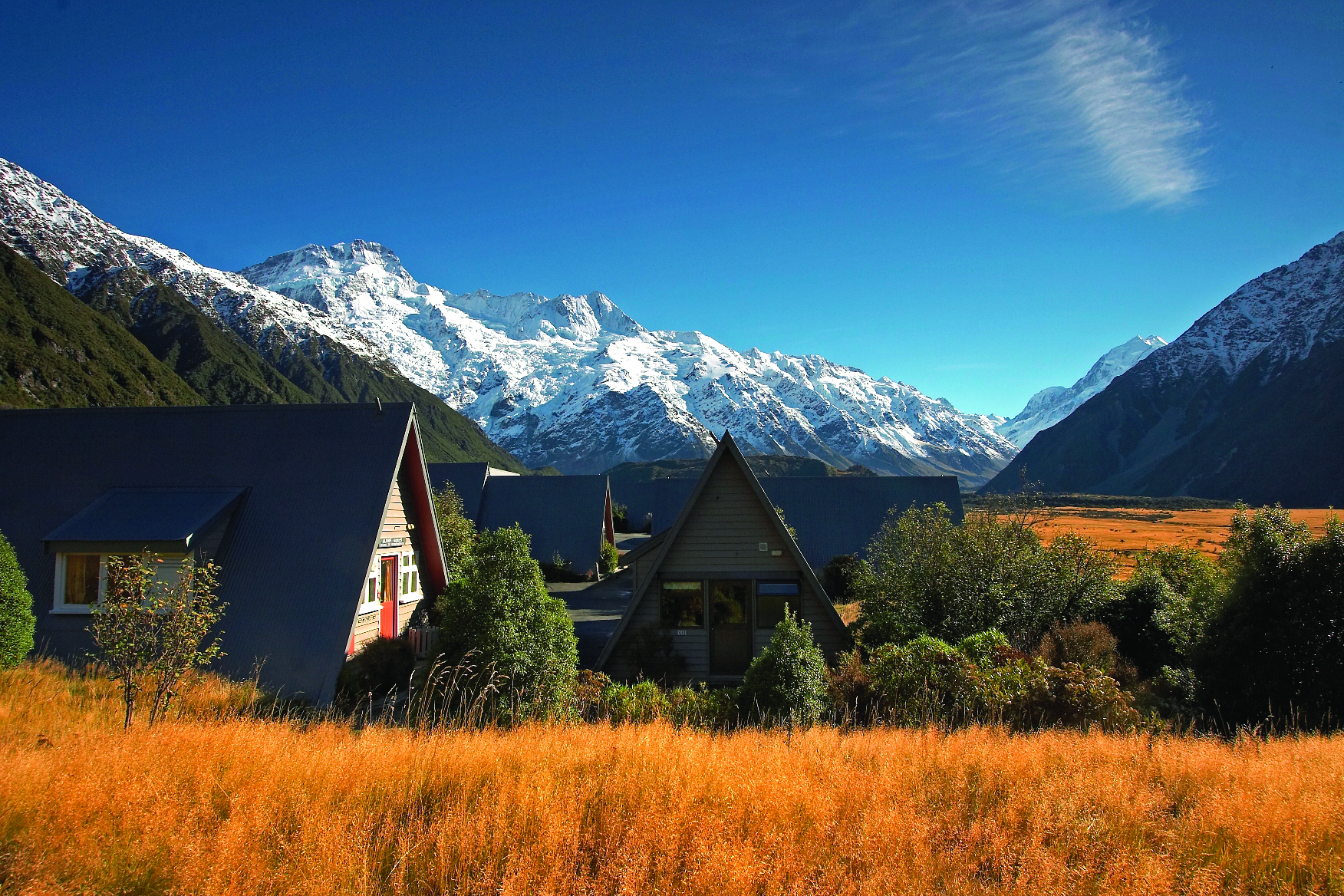 The Hermitage Hotel Central South Island chalets surrounded by mountains