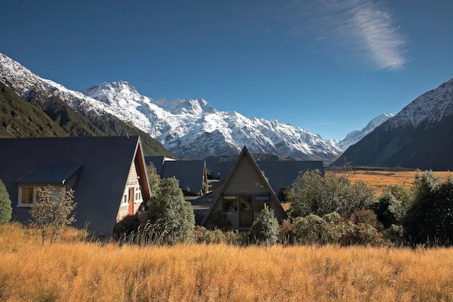 The Hermitage Hotel Central South Island chalets surrounded by mountains
