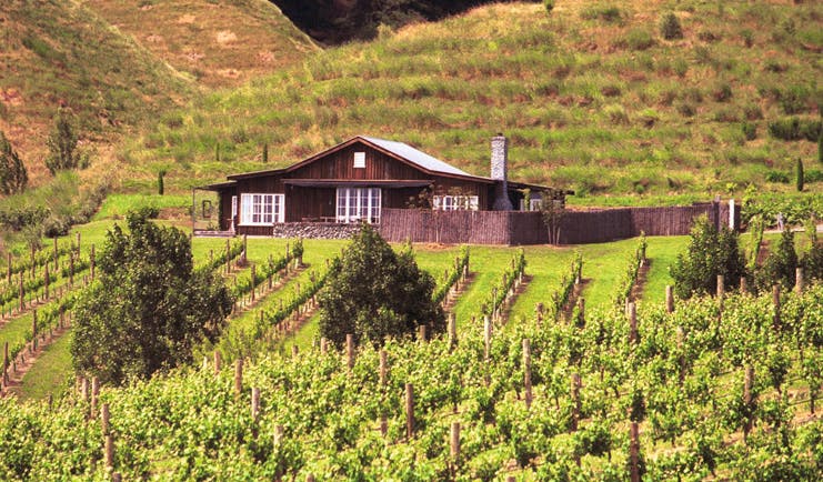 The Black Barn Hawkes Bay exterior vineyard wooden barn lodge overlooking vineyard