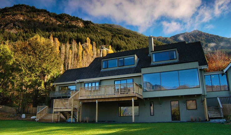 The Hidden Lodge Otago and Fiordland mountain lodge with large windows and balconies