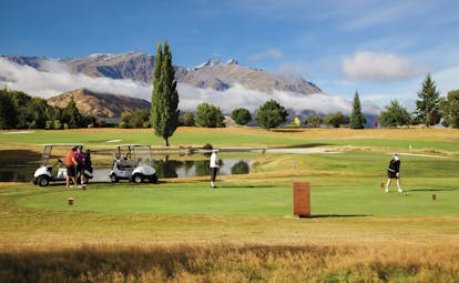 Millbrook Lodge Otago and Fiordland golf course with mountain view