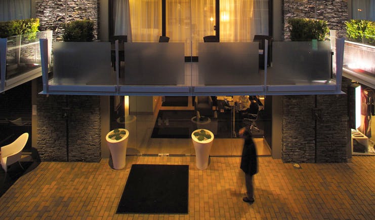 The Spire Otago and Fiordland lobby aerial view of hotel entrance and lobby