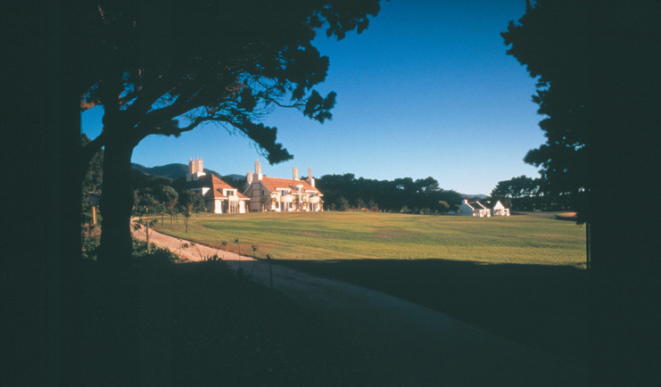 Wharekauhau Lodge Wairarapa lodge gardens complex overlooking lawns