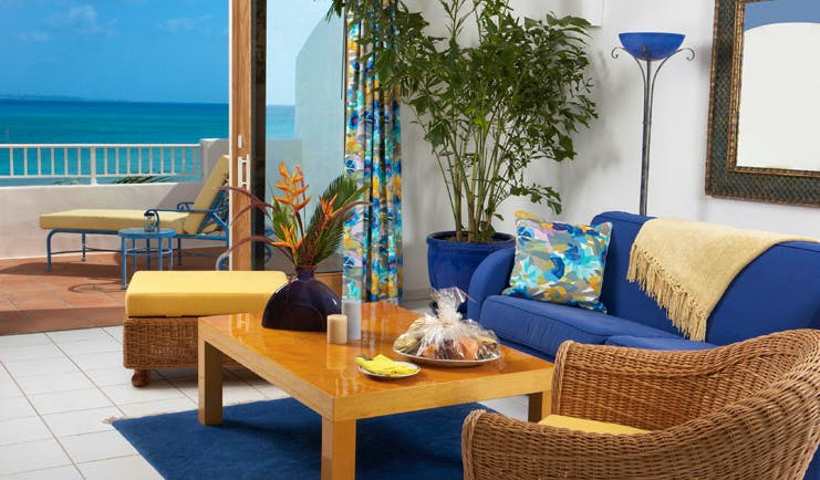 Cuisinart Anguilla lounge area modern décor access to private terrace