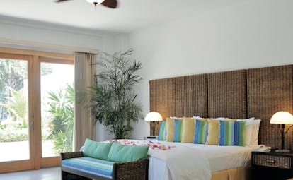 Cuisinart Anguilla villa bedroom glass doors bed 