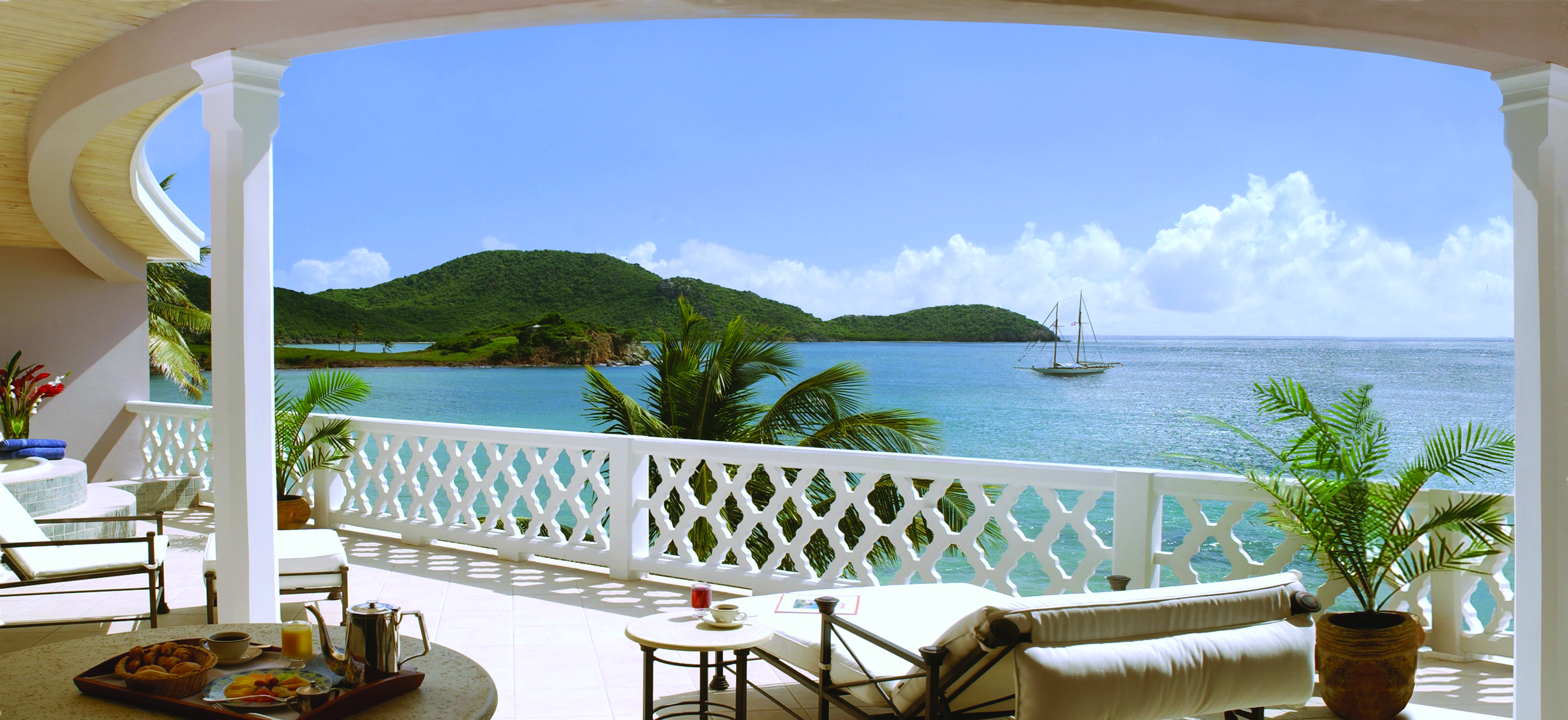 Curtain Bluff Antigua balcony overlooking the ocean 