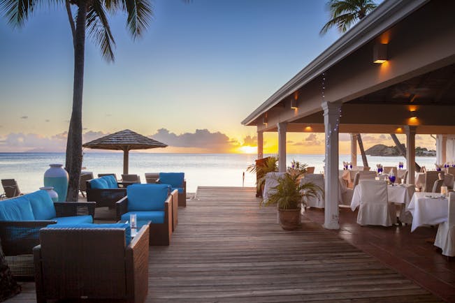 Outdoor dining by the Caribbean sea