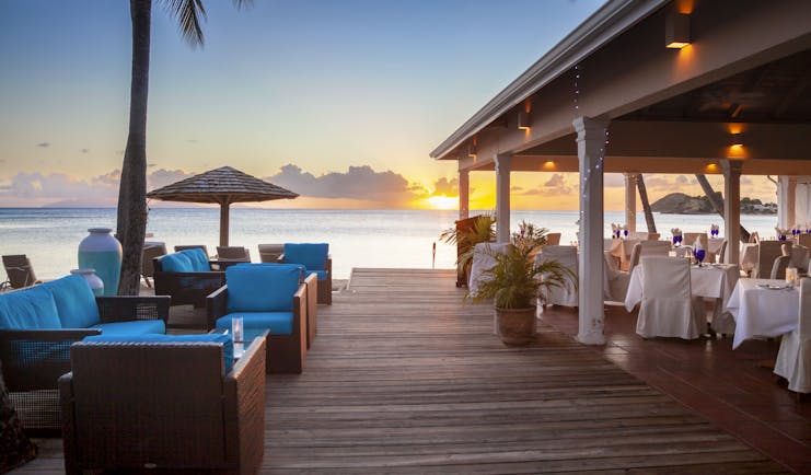 Outdoor dining by the Caribbean sea