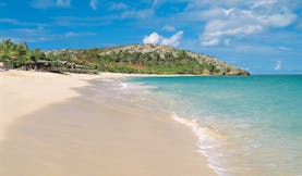 Galley Bay Antigua beach white sand clear blue ocean natural landscape