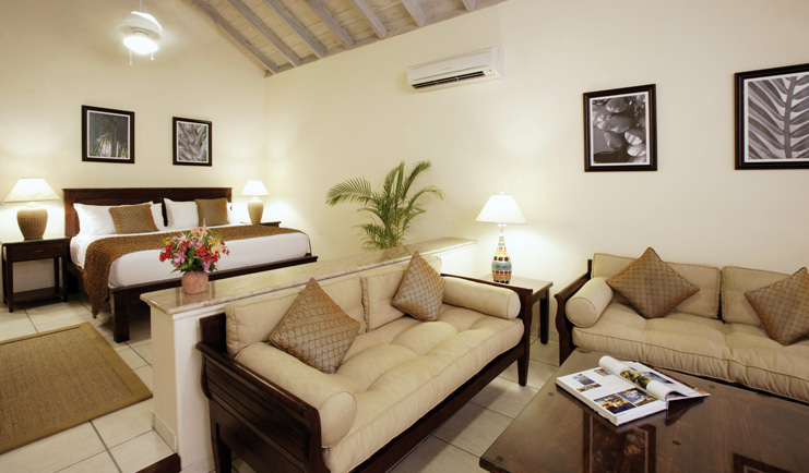 Galley Bay Antigua guest room bed sofas modern decor