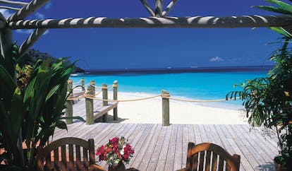 Galley Bay Antigua terrace on beachfront overlooking ocean