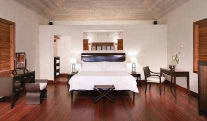 Hermitage Bay Antigua beach suite interior bed modern décor