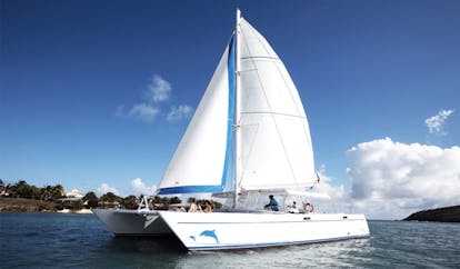 St James's Club Antigua catamaran on water