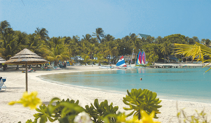 St James's Club Antigua sea shore beach boats umbrellas