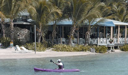 St James's Club Antigua water sports kayak on the water
