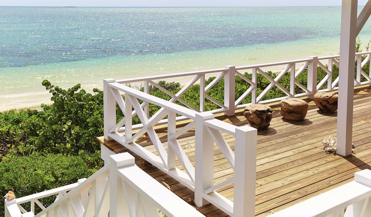 Kamalame Cay Bahamas veranda overlooking the ocean