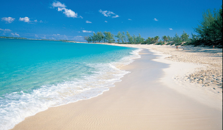 Four Seasons Ocean Club Bahamas beach white sand ocean and trees