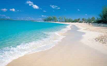 Four Seasons Ocean Club Bahamas beach white sand ocean and trees