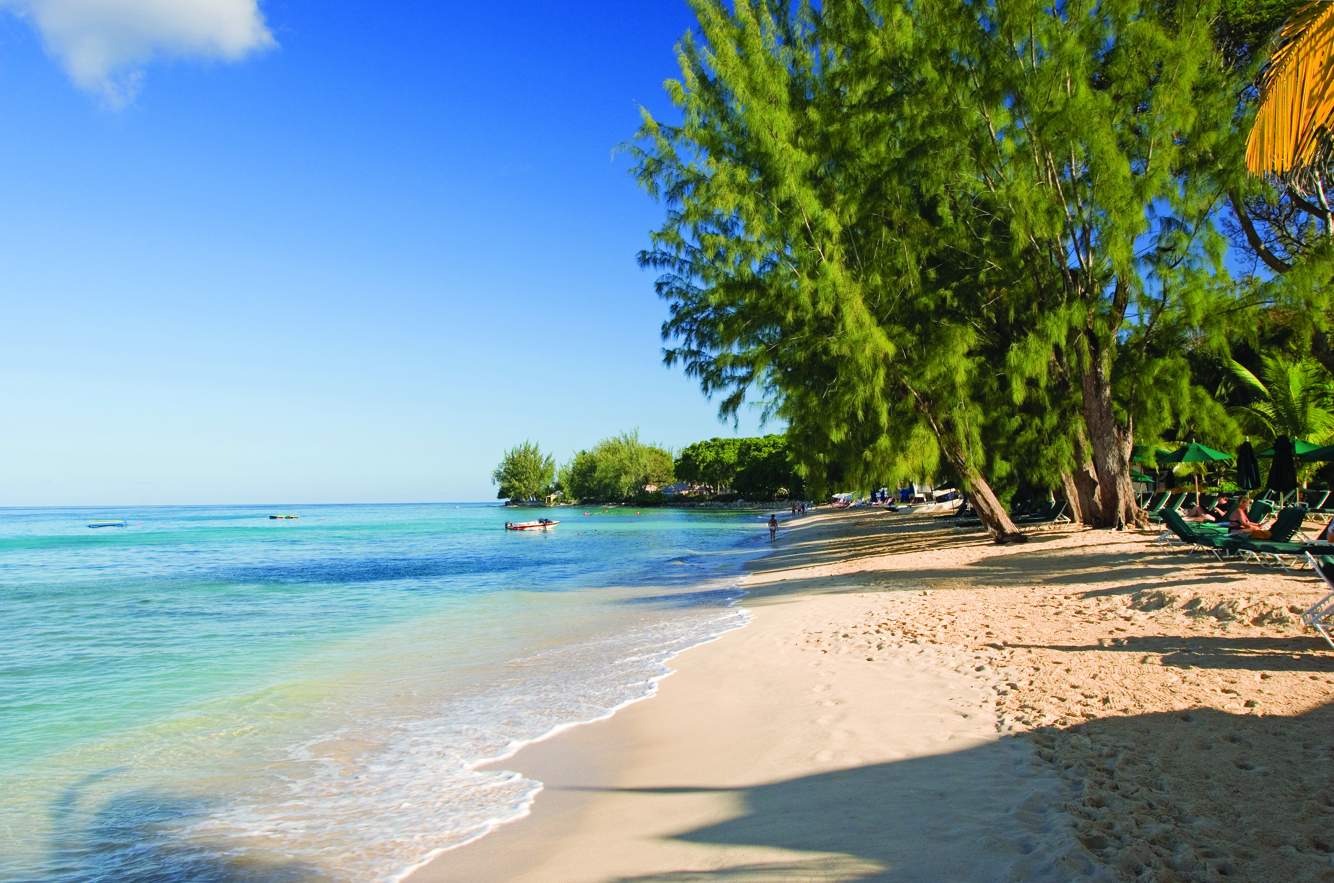 Coral Reef Club Barbados sandy beach waves lapping the shore