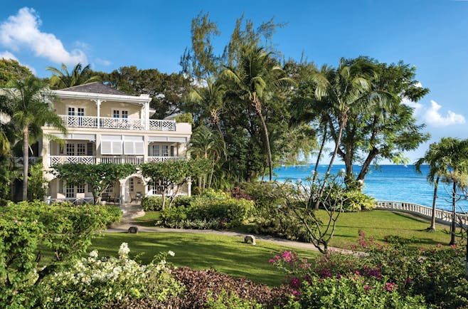 Coral Reef Club Barbados gardens and building overlooking the ocean