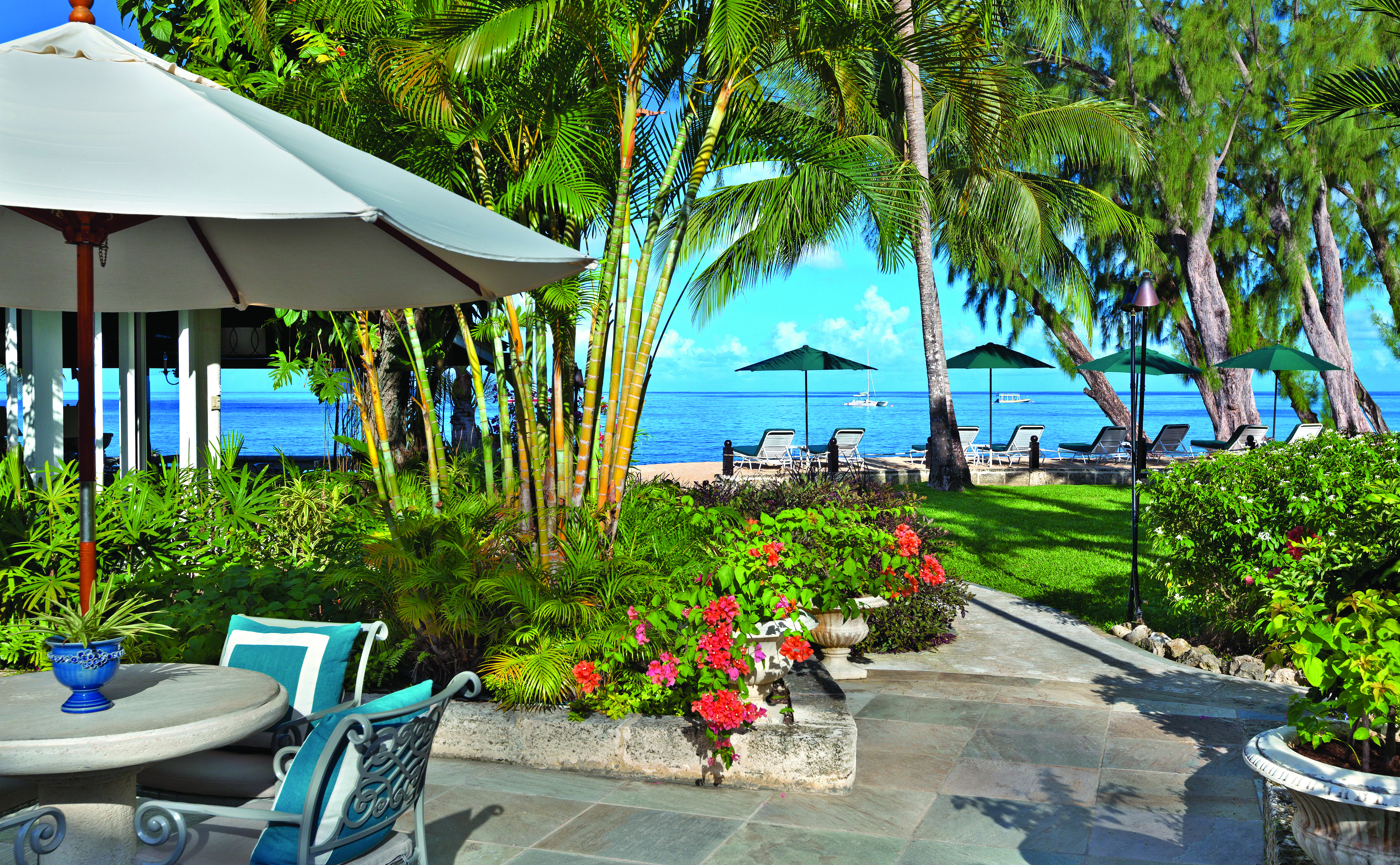 Coral Reef Club Barbados restaurant outdoor dining and ocean views