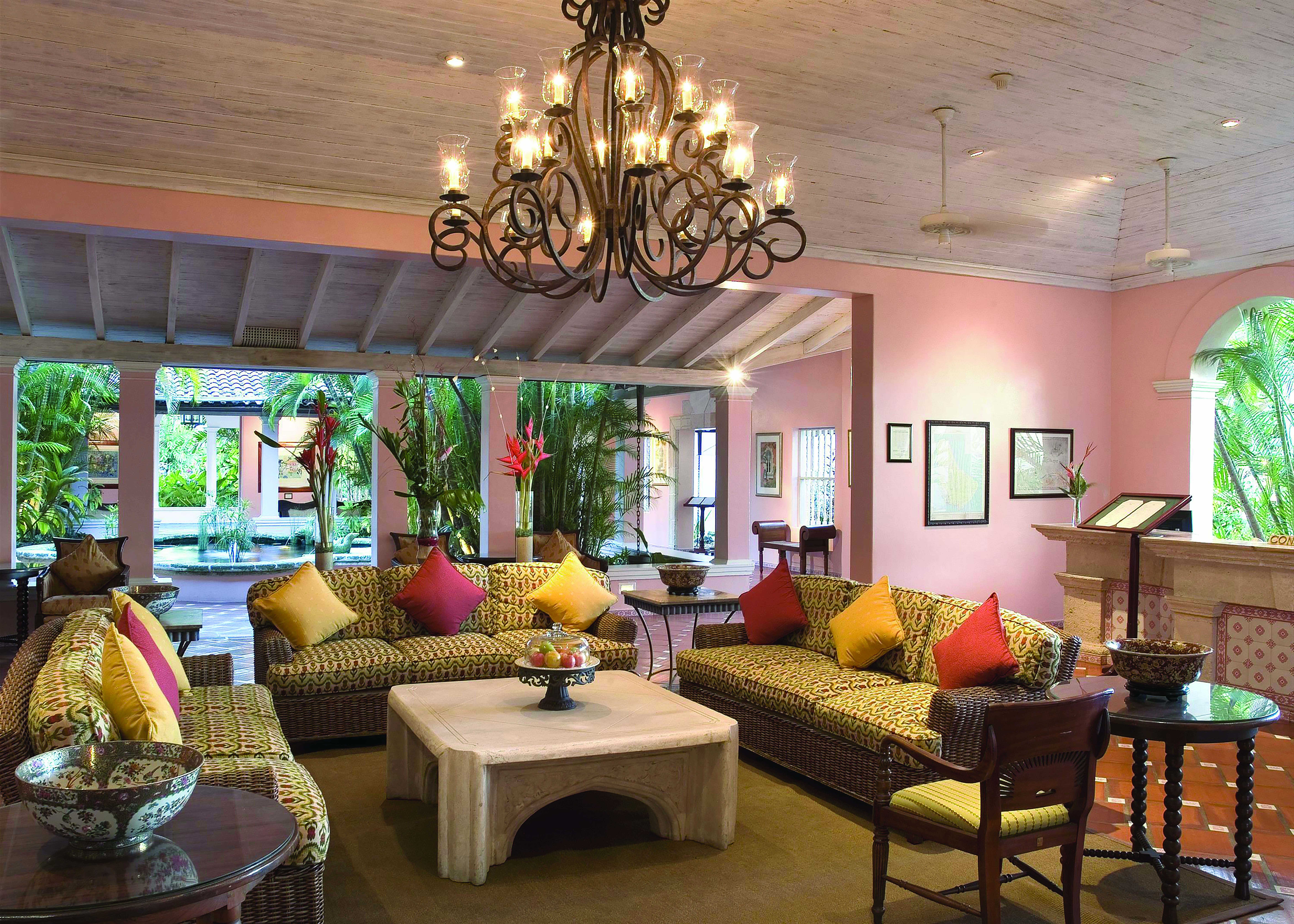 Fairmont Royal Pavilion Barbados lobby seating area with three sofas