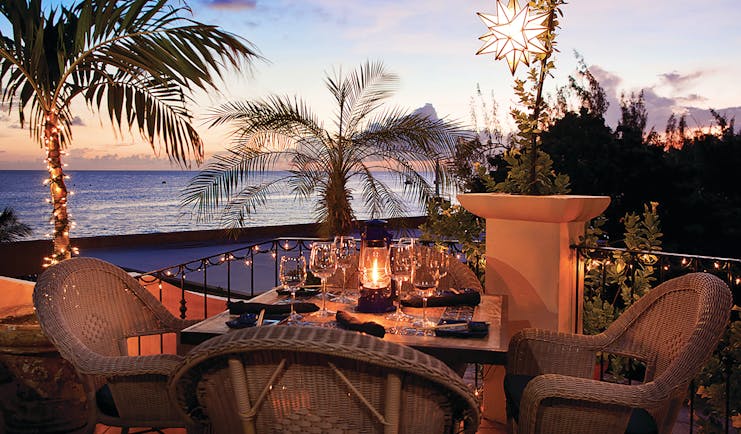 Little Arches Barbados sunset dining with views over the ocean
