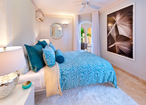 St Peters Bay room, double bed, bright modern decor