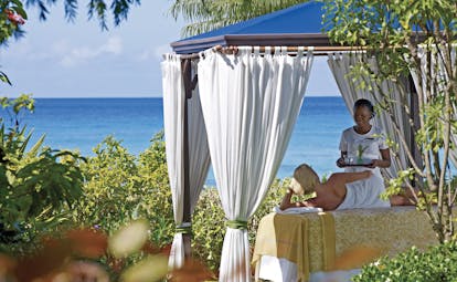 The House Barbados outdoor spa treatment area