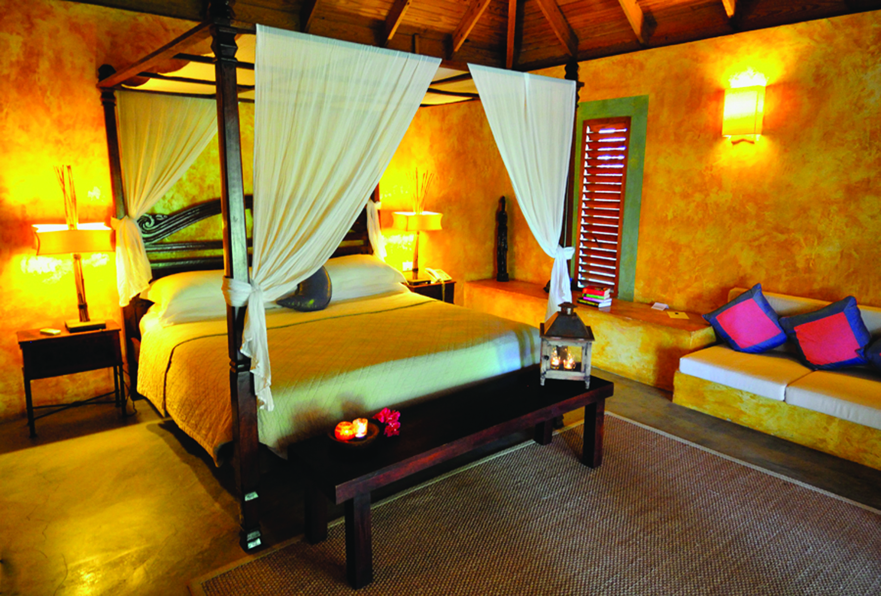 Laluna Grenada bedroom suite four poster bed with canopy 