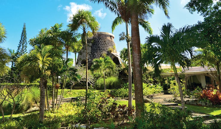 Montpelier Plantation Nevis main resort and gardens palm trees and greenery