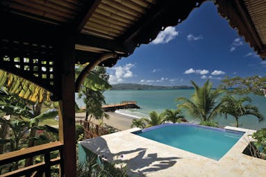 Calabash Cove St Lucia waters edge cottage pool overlooking the beach
