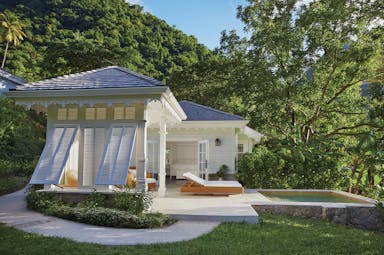 Sugarbeach St Lucia luxury cottage with private terrace and plunge pool