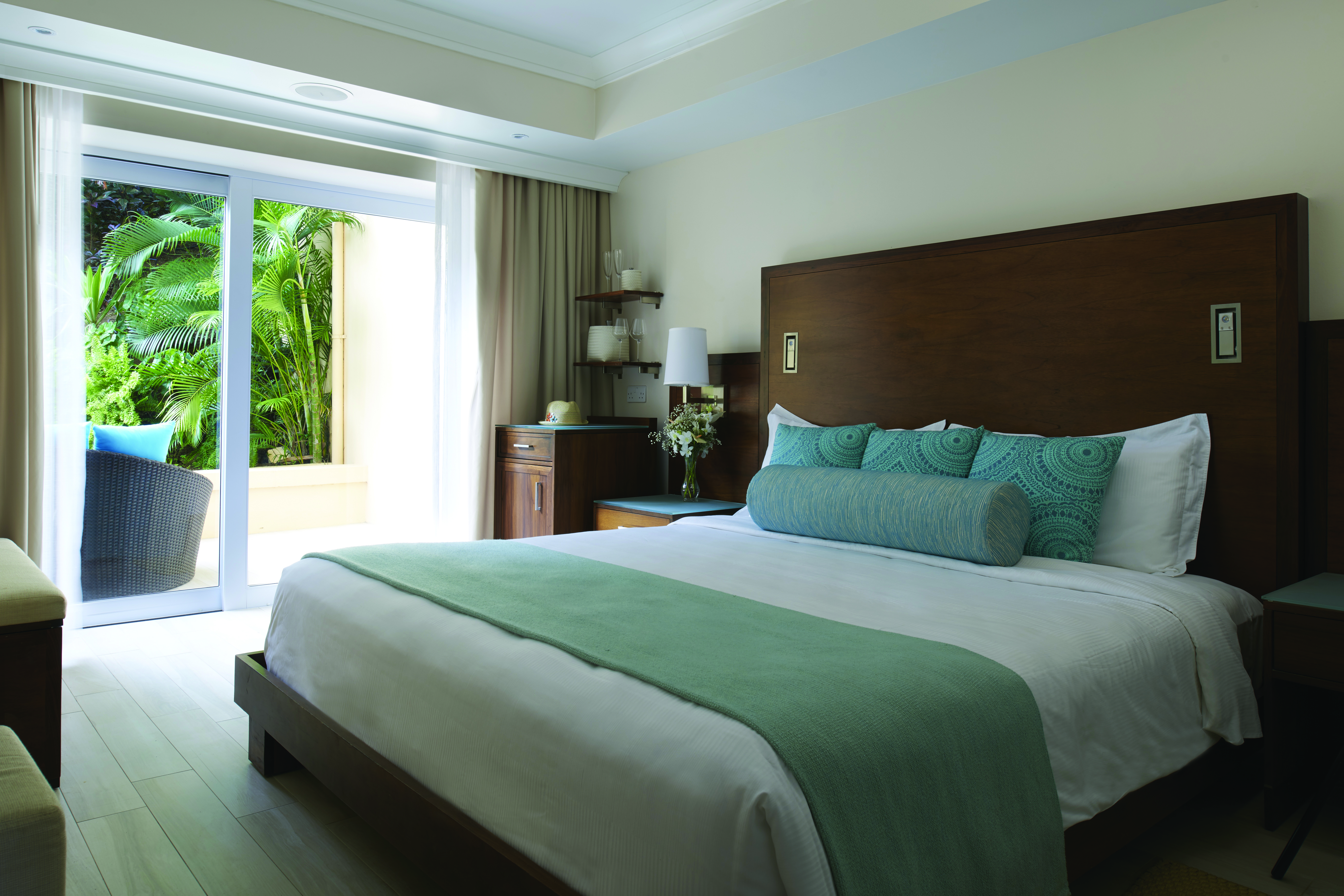 The Body Holiday St Lucia garden view room bedroom opening to balcony