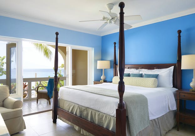 The Body Holiday St Lucia luxury ocean view room four poster bed balcony with ocean views