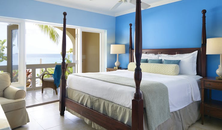 The Body Holiday St Lucia luxury ocean view room four poster bed balcony with ocean views