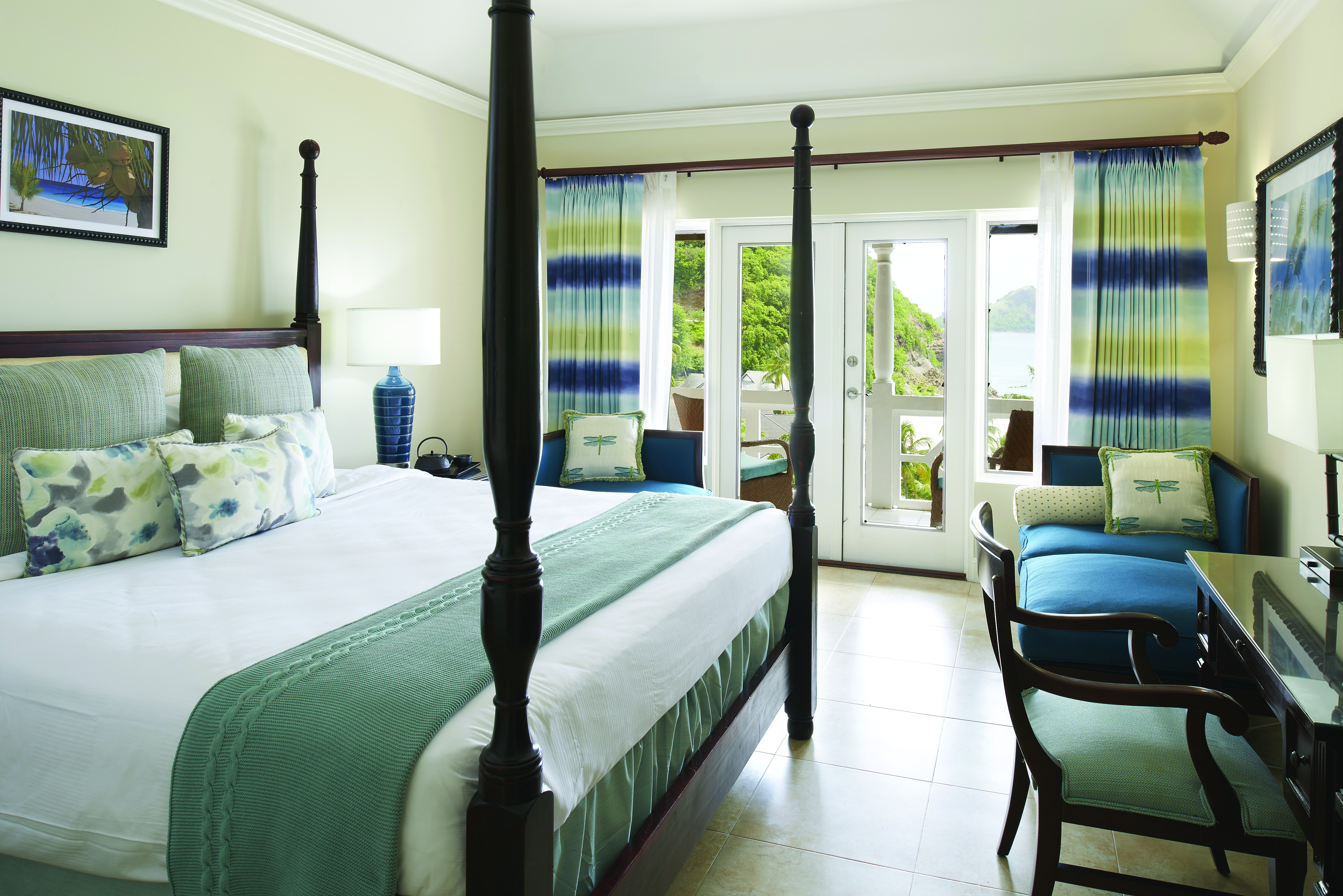 The Body Holiday St Lucia luxury ocean view room opening to balcony overlooking the sea