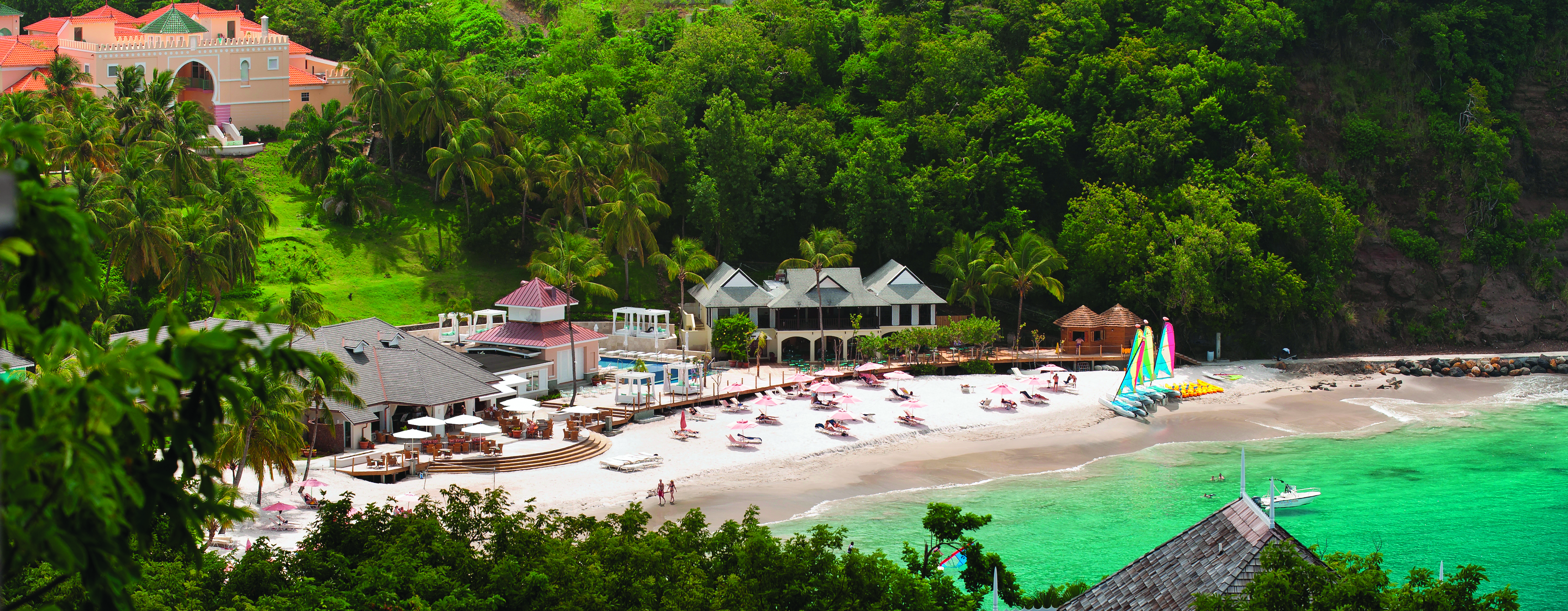 The Body Holiday St Lucia resort exterior including hotel complex and beach