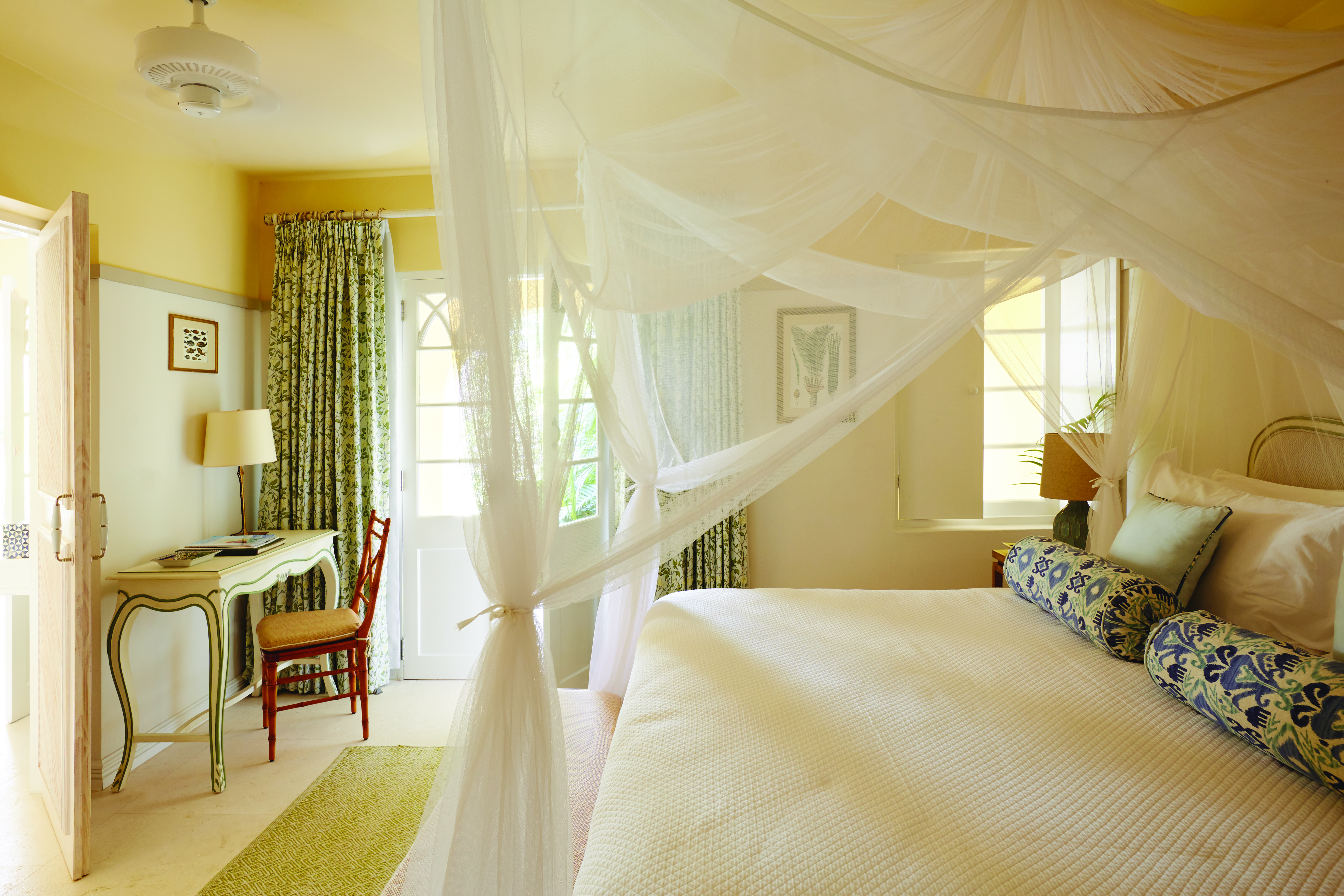 Cotton House St Vincent and the Grenadines bedroom canopied bed dressing table